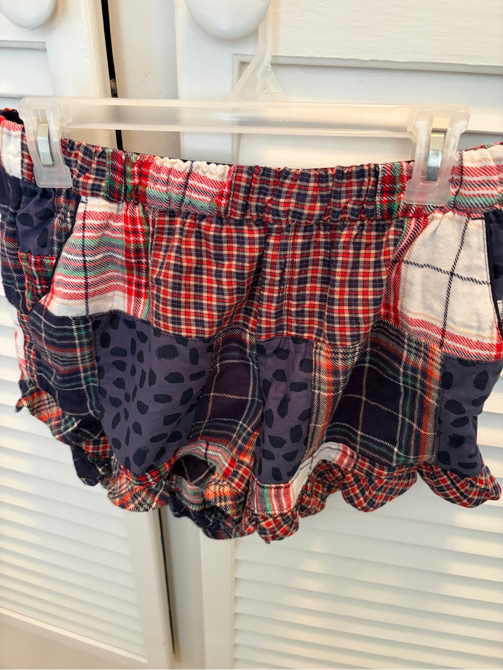 Aerie Patchwork Plaid Ruffle Shorts Size M NWT